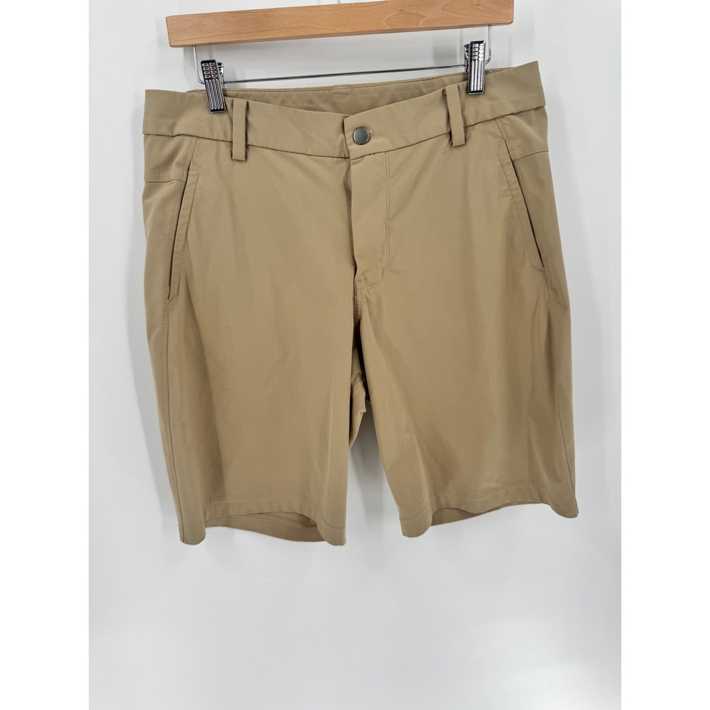 Lululemon Commission Shorts Mens 36 Tan Khaki Performance Golf Chino